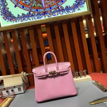 Túi Hermes Birkin full handmade da Lizard màu Cherry Blossom Powder size 30cm (12)