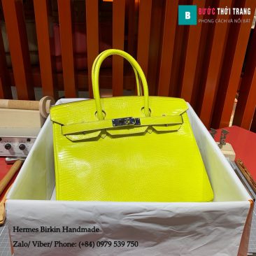 Túi Hermes Birkin full handmade da Lizard màu vàng chanh size 30cm (1)